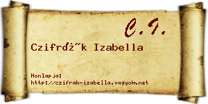 Czifrák Izabella névjegykártya